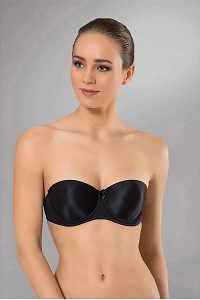 Nurteks 1502 Women's Underwire Unpadded Strapless Bra -Black