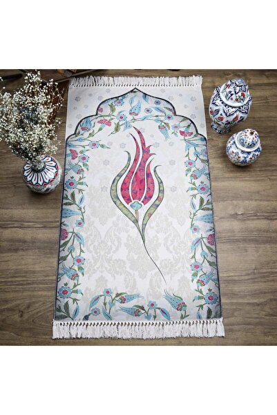 İkranur Hediyelik İnce Pamuk Seccade Fuşya - Lale 70x117 cm - 370 gr