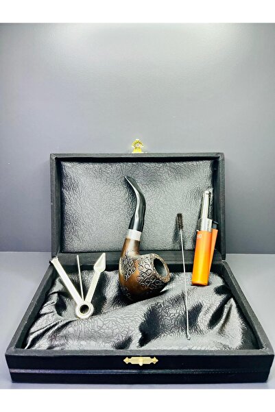 Pipsan Özel Kutulu Orijinal Ardıç Ağacı Pipo Set (Pipo Çakmağı, Pipo Kaşığı, Temizleme Aparatı)