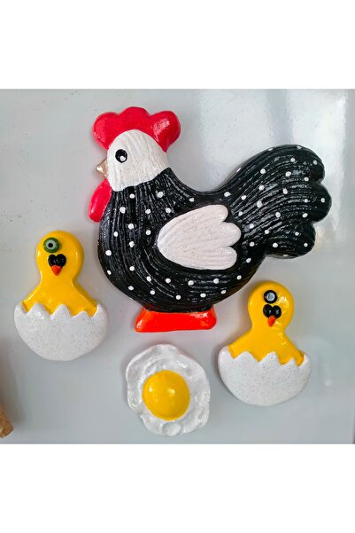 Minihobiev 4lü magnet set , horoz magnet , yumurta magnet , civciv magnet , d...