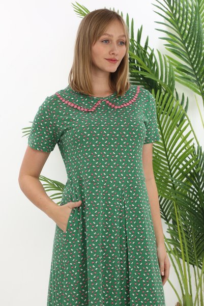 STELLETO Lace Summer Modal Dress with Baby Collar