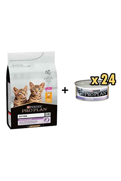 Pro Plan Kitten Tavuklu Yavru Kedi Maması 10 Kg + 24 Adet Proplan Junior Tavu...