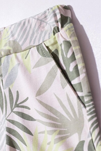 Magu Cotton Tropical Leaf Patterned Green Baby Boy Set (6-18 Months)