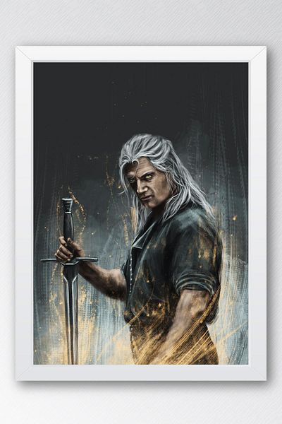 Saturn The Witcher Geralt Pictură înrămată - Poster de televiziune