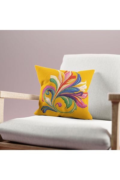 Filamente Imprimare digitală pe două fețe - Aspect model de broderie - Husă de pernă