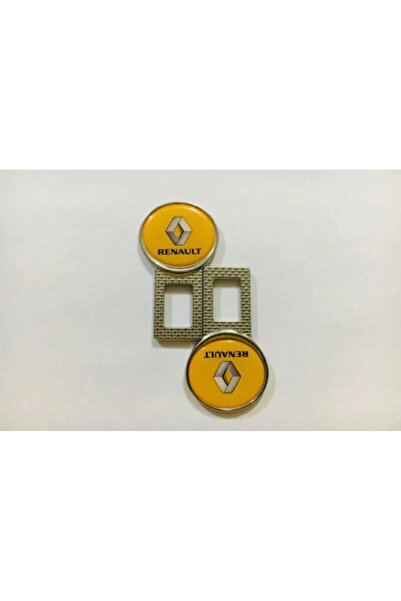 STİLİX GARAGE Warning Sound Metal Buckle with Renault Logo 2 Pieces