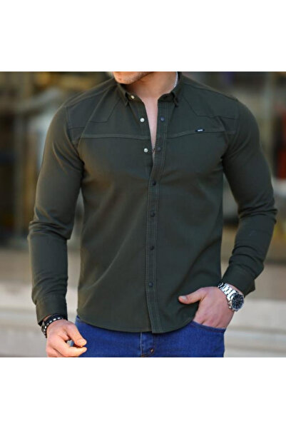 m.baba Slim Fit Erkek Kot Gömlek