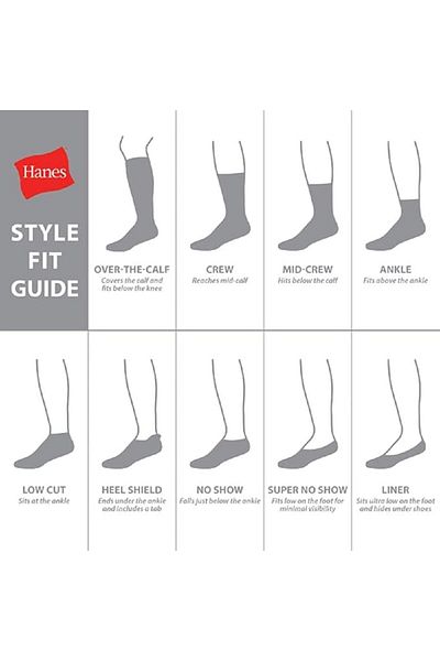 HANES Classics OTC Tube Sock Mens Hns CL80-6Pcs White