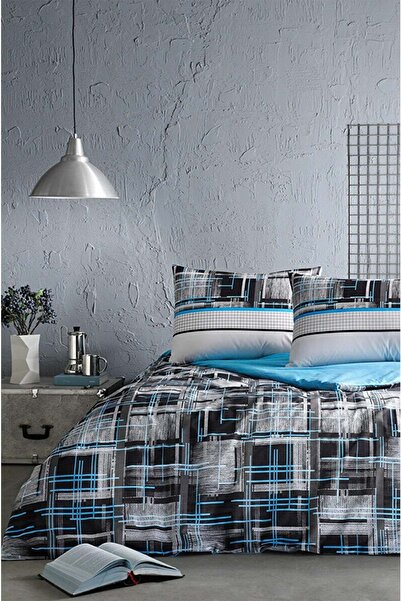 Özdilek Σετ Παπλωματοθήκης Μπλε Διπλό Cuadrado Ranforce