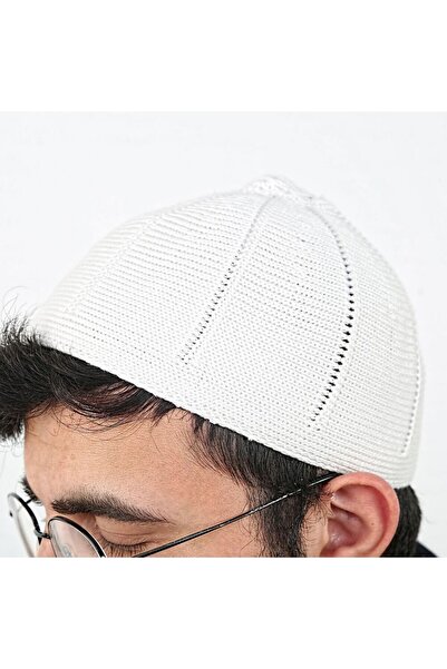İkranur Χοντρό λευκό πλεκτό καπέλο