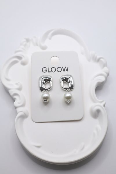 DEMOKAN Women Earrings Hole Shape Dangle Pearl Earrings