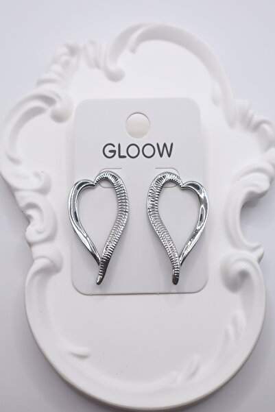 DEMOKAN أقراط نسائية نصف خط نمط جوفاء كبيرة المنحدر أقراط القلب