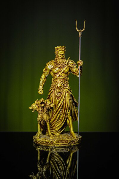 Narçiçeği Takı ve Hediyelik Eşya Antik Yunan Mitolojik Kahraman Ölüler Tanrısı Hades Ve Cerberus Heykel Biblo