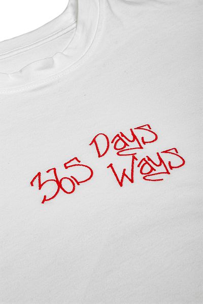 Ferhatlı White Oversize Embroidered Unisex T-Shirt