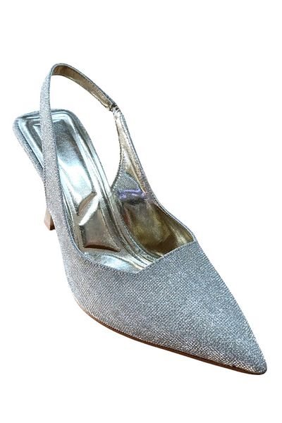 BİLENER Şiko 806 Pantofi stiletto argintii cu toc cu toc pentru femei