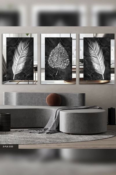 Evinemoda Τραπέζι καθρέφτη από ασήμι 3 τεμαχίων Flower Leaf