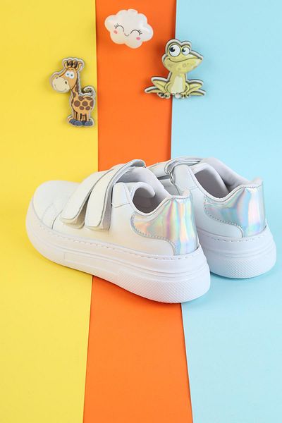 Moda Lime Pantofi sport unisex pentru copii Pantofi flexibili respirabili pentru copii, alb, pantofi sport casual