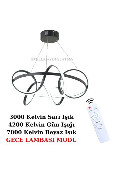 Stella Aydınlatma S-18 Ledli Sarkıtmodern Avize Kumandalı Oturma Odası Salon ...