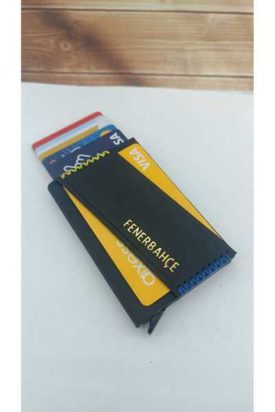 cgderi Kişiye Özel Hakiki Deri Rfid Güvenlikli Mekanizmalı Kartlık Fenerbahçe_