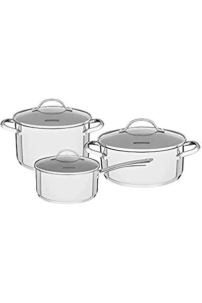 TRAMONTINA Una 6 Pieces Stainless Steel Cookware Set with Tri-ply Bottom