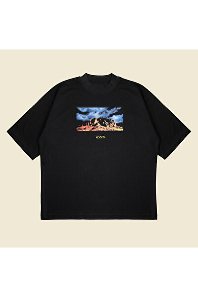 PURE POWER Cactusj Rodeo cu imprimeu supradimensionat Bumbac unisex țesătură groasă respirabilă tricou