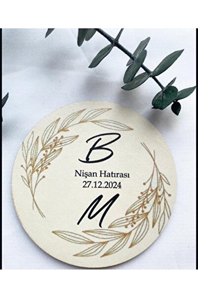 DTS Atölye Magnet - Ahşap Söz Nişan, Nikah Magneti (50 Adet)