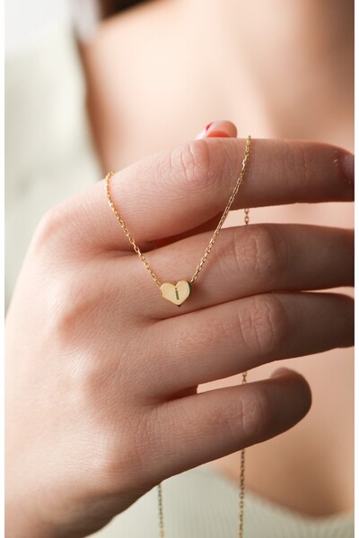 LİNOVE JEWELLERY İ Harf Gümüş Kolye 925 Ayar Gümüş Üzeri 14k Altın Kaplama Ha...