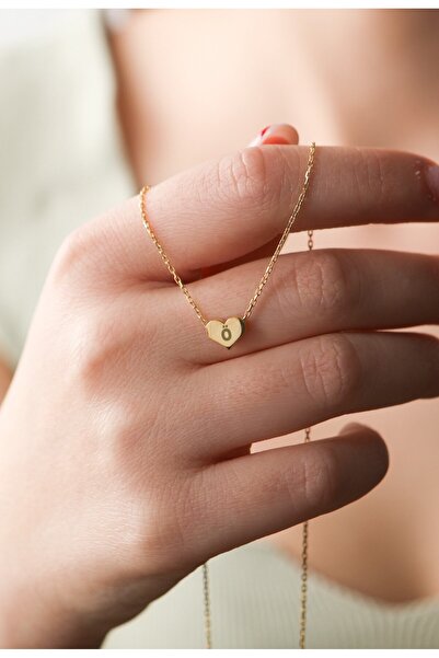 LİNOVE JEWELLERY Ö Harf Gümüş Kolye 925 Ayar Gümüş Üzeri 14k Altın Kaplama Ha...
