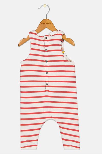 Dp Am Toddlers Boy Sleeveless Stripe Romper, White