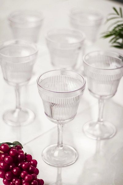 Depa Acrylic Transparent 6-Piece Glass & Water Soft Drink Coffee Side Cup 300 ml (Not Glass)