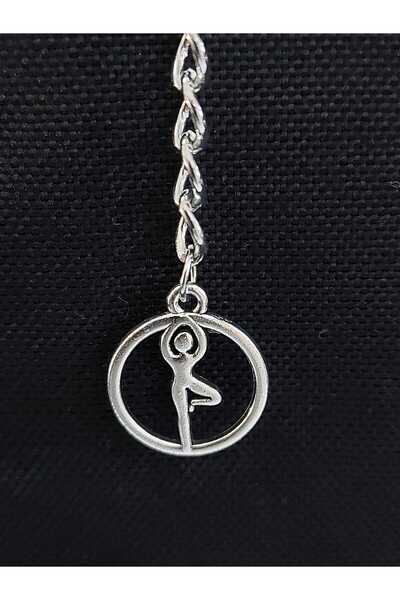 sarıyer silver Ατσάλινο μπρελόκ με θέμα την πόζα γιόγκα, την ανθρώπινη φιγούρ...