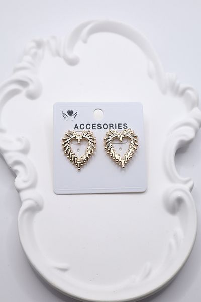 DEMOKAN Women's Earrings Crown Thorn Heart Model Earrings