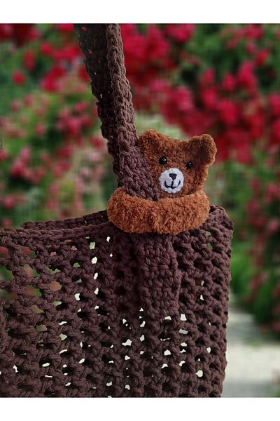 nazegram Knitted Teddy Bear Headphone Case, Bag Ornament