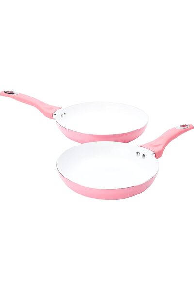 Generic Ceramic Non Stick Cookware Set 11 Pieces - Pink