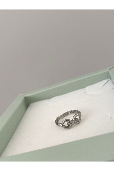 Siminkari 925 Gümüş Halat Model Rodyum Kaplamalı Yüzük