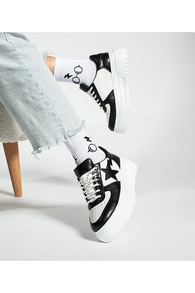 AtegeWear Star Detail Black Sneaker