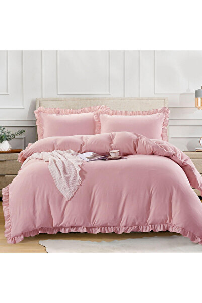 Donetella 3-Piece Ruffled Queen Size Bedding Duvet Set 200x230 cm Filler Not ...