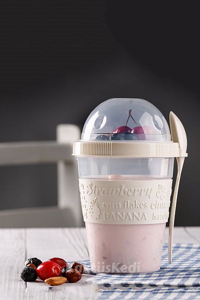 KaktüsKedi Prepare And Go Snack Container - Food Carrying and Storage Container White