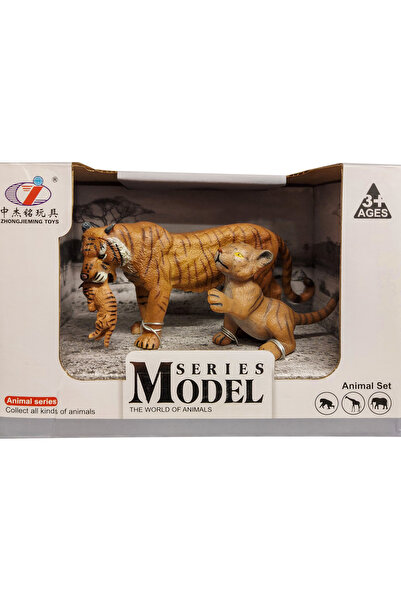 Animal World Calimera Toys Hayvan Figürleri Oyuncak Kaplan ve İki Yavrulu