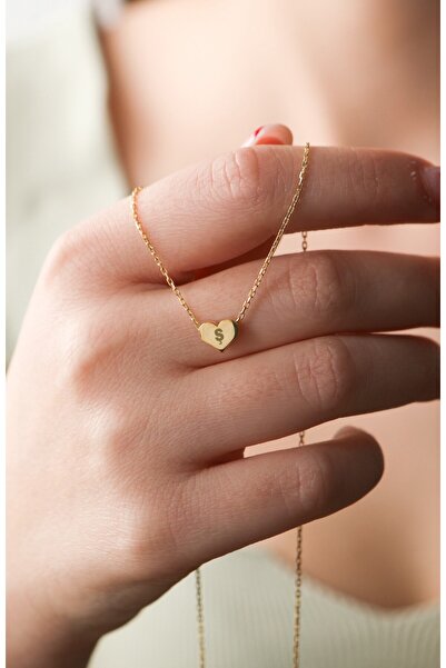 LİNOVE JEWELLERY Ş Harf Gümüş Kolye 925 Ayar Gümüş Üzeri 14k Altın Kaplama Ha...