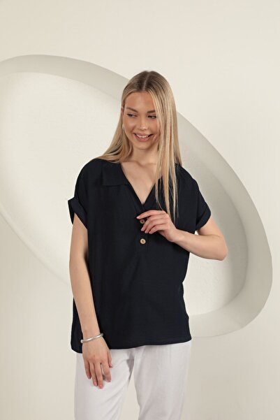 Lukas Aerobin Kumaş Kadın Gömlek-Lacivert