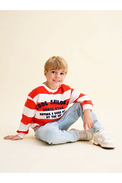 LC Waikiki Standard Fit 100% Cotton 3 Thread Fabric Baby Boy Sweatshirt