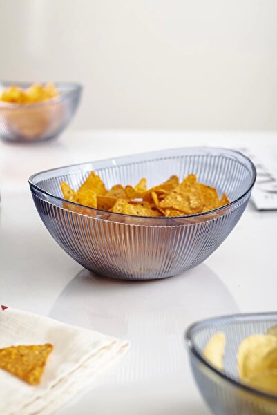 Depa 1.6 Lt Acrylic Baroque Navy Blue Oval Fruit and Salad Bowl - Mixing Bowl (Not Glass)