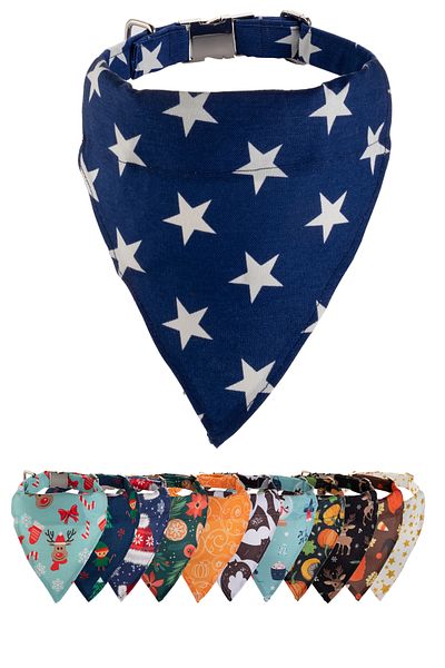 Elvellon Airtag Compatible Bandana Dog Collar – 3 Sizes, 8 Pattern Options |   Durable and Stylish