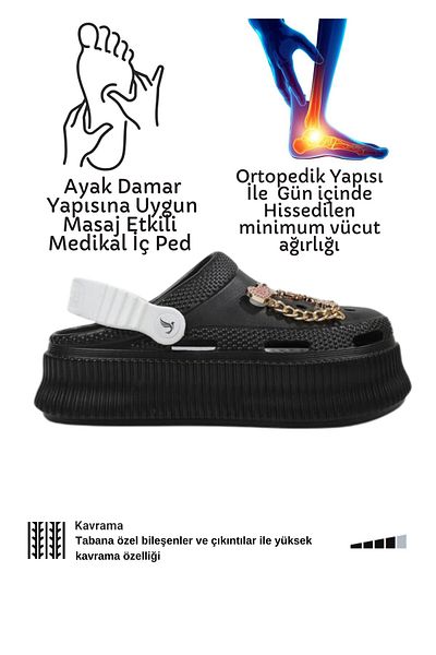 Liarca Medical Slippers with Orthopedic Pads, Massage Effect, Super Soft, Comfortable, Stone Figured, Doctor Hospital Nurse