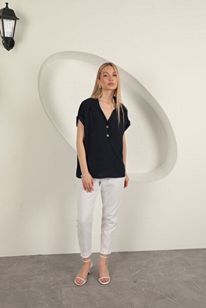 Lukas Aerobin Kumaş Kadın Gömlek-Lacivert