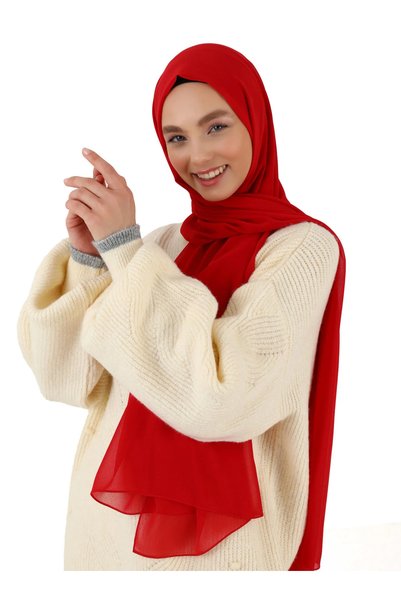 Karaca Premium Krep Şal - Kırmızı