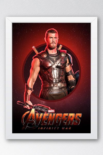 Saturn Επιτραπέζιο με κορνίζα Thor - Επιτραπέζια αφίσα ταινίας Marvel Avengers