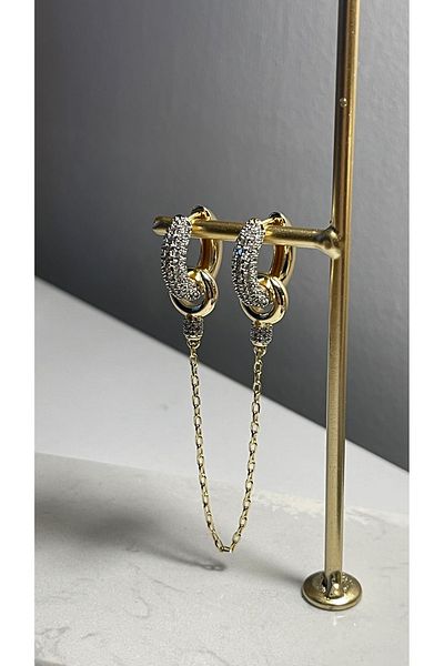 stainless steell 2 Li Dangle Hoop Earrings