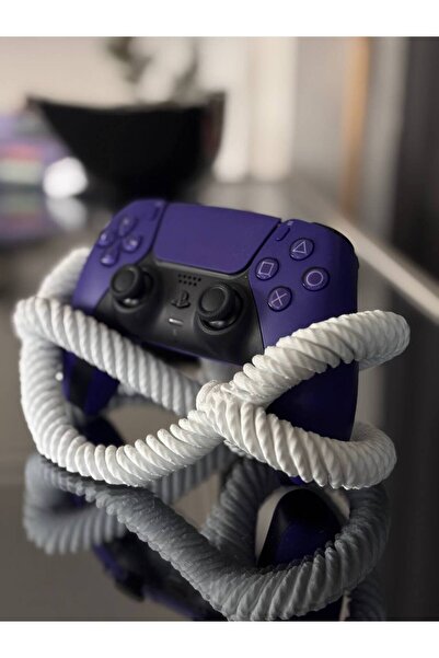 skyvstore Beyaz İp Desenli Stand Kol Tutucu Joystick Kumanda Standı